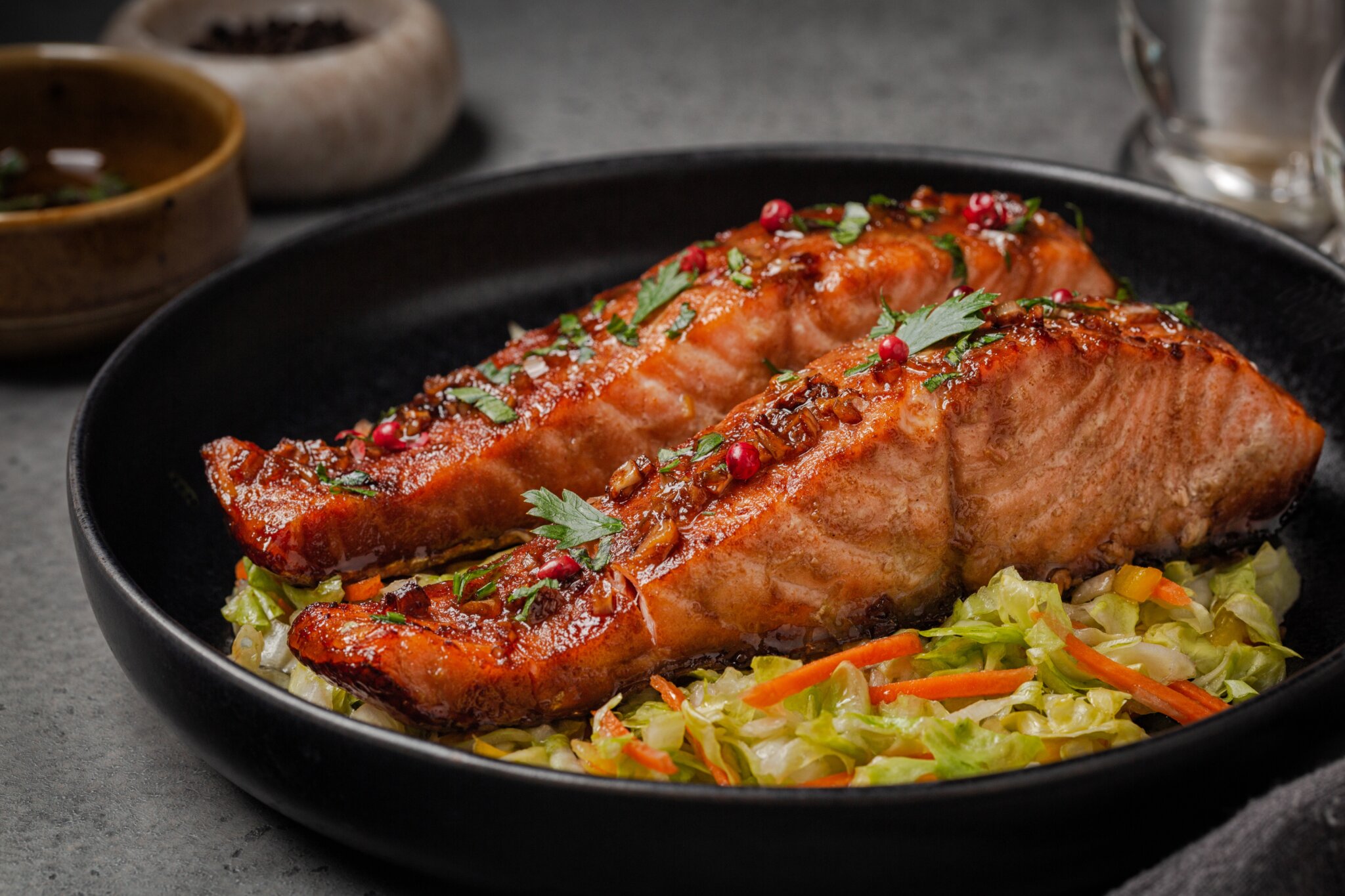 Honey Glazed Salmon with Fresh Herbs